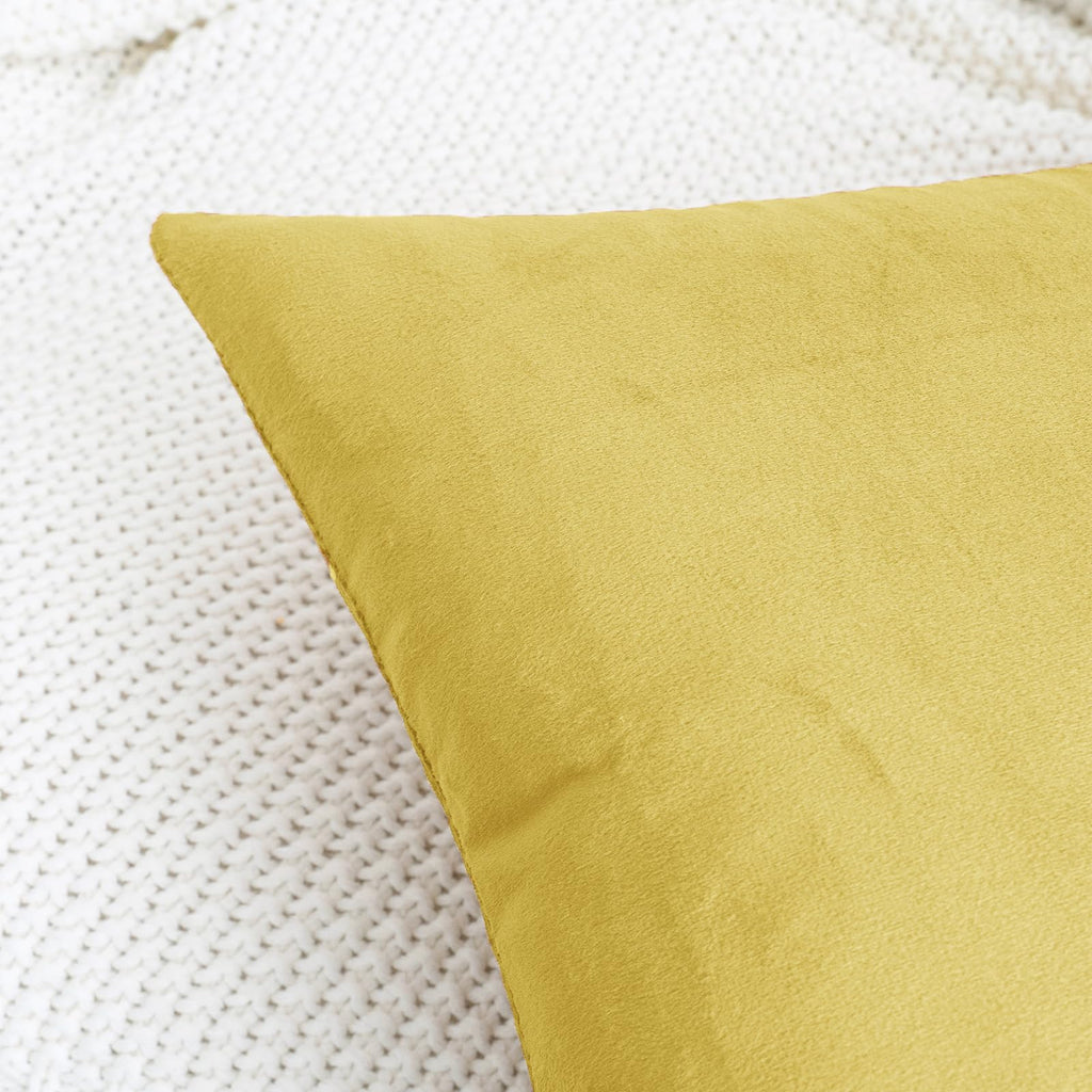 Yellow Throw Pillow Covers Velvet 12x20 Inch Pack of 2