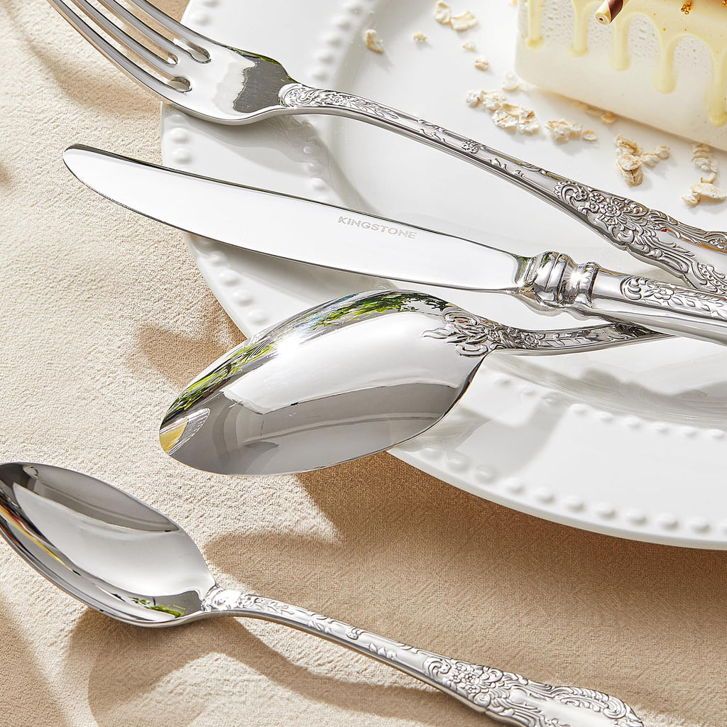 Silverware Set for 1, 5pc Vintage Flatware Set, 18/10 Stainless Steel
