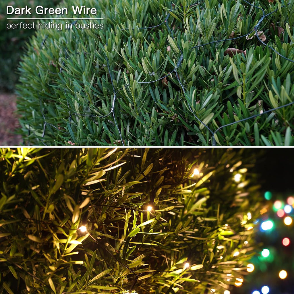 360 LED Christmas Net Light, Net Lights Outdoor,12ft x 5ft Bush Lights Outdoor Waterproof Connectable Green Wire