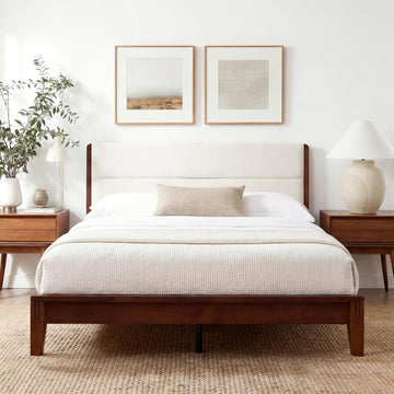 Joinery Inspired Solid Bamboo Bed Frame with Headboard