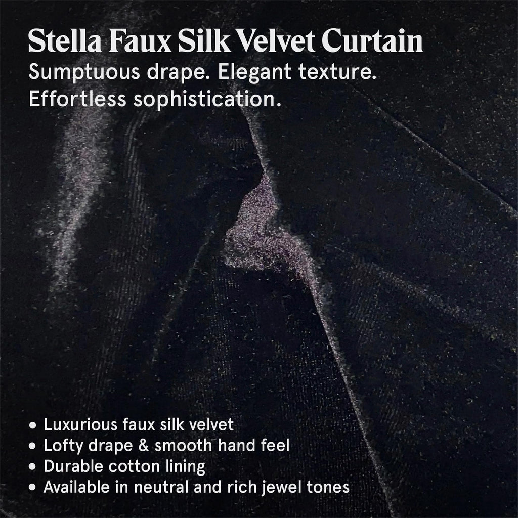 Stella Faux Silk Velvet Black Long Lumbar Pillow