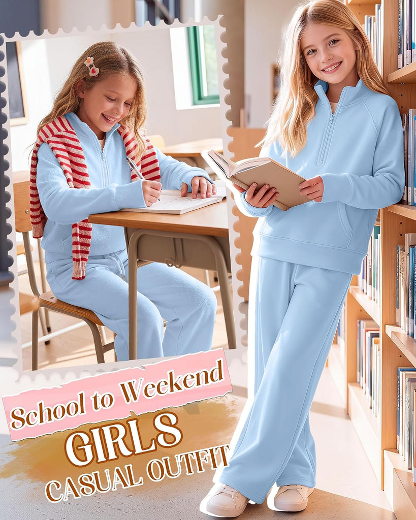 2 Piece Outfits Half Zip Sweatsuit