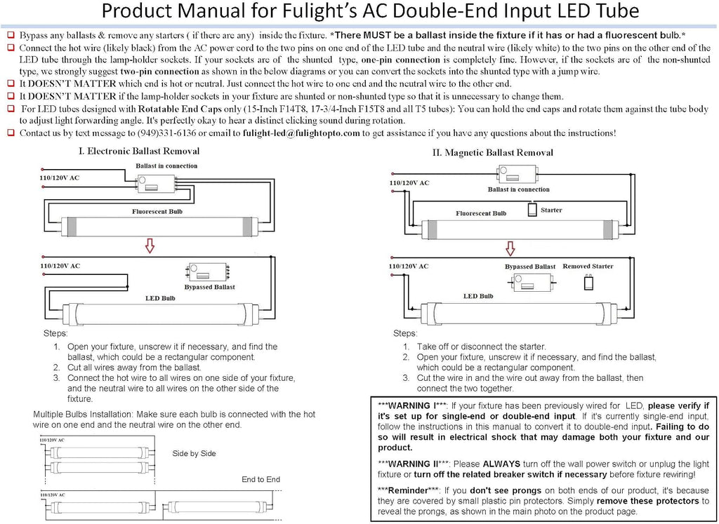 95+ CRI T8 2FT LED Tube, 3000K, Type B, for Art & Studio