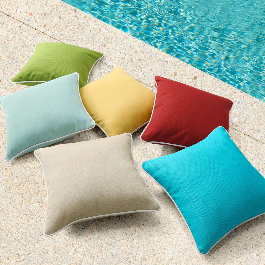Decorative Outdoor Water Repellent Throw Pillows with Inserts, Set of 4, 18" x18" Pillows, Backyard, Bed, Couch, and