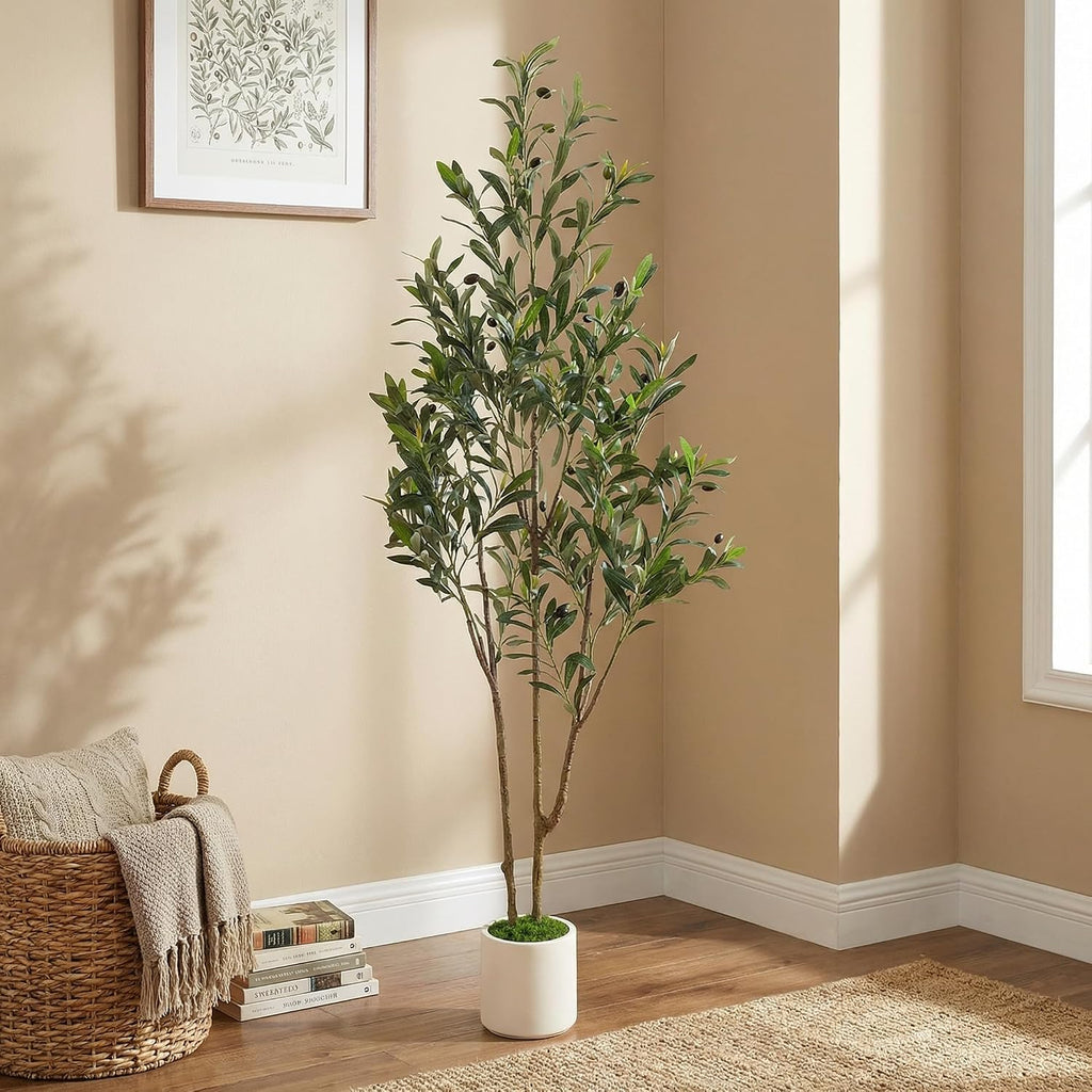 5ft Artificial Olive Tree with Green Moss
