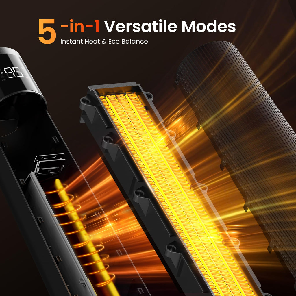 1500W PTC Ceramic Smart Space Heaters for Indoor Use, Portable Heater with Remote & App Control for Large Room