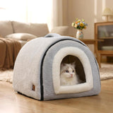 Cat Bed for Indoor Cats，Foldable cat cave，Anti-Slip & Water-Resistant Bottom，cat Houses for Indoor Cats or Small Dogs