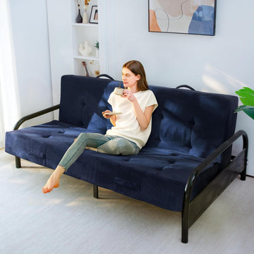 Foldable Mattress, 8-Inch Tufted Futon Mattress with Handles