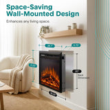 SereneLife Electric Fireplace Insert with Heater | Smart Wi-Fi App Control & Remote | 700W/1500W Adjustable Thermostat