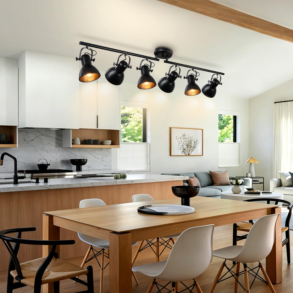 Kitchen Track Lighting Rotatable Heads for Farmhouse Island