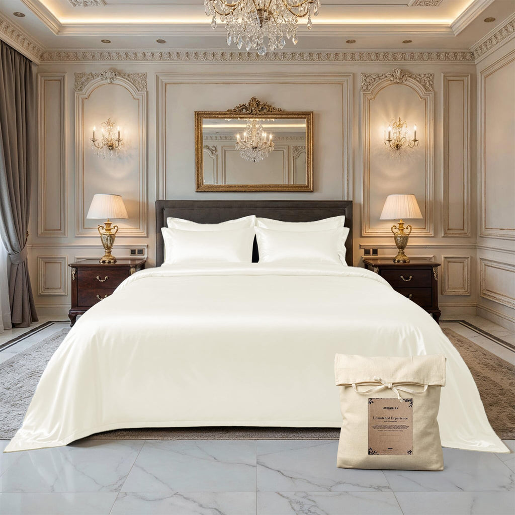 100% Viscose Derived from Bamboo Queen Sheets Set - Silky Soft Bedding, Cooling & Breathable Bedsheet for Hot