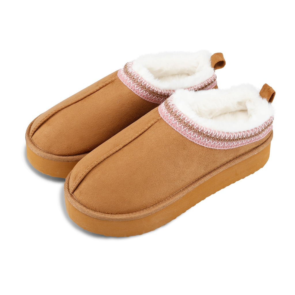 Women's Microsuede Clog Platform Slipper