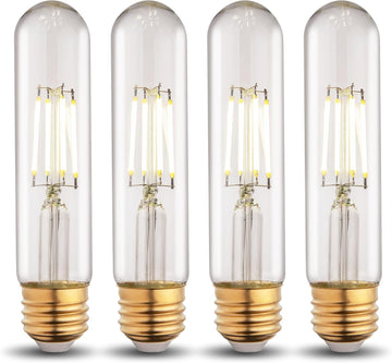 T10 Tubular Led Bulbs 60w Equivalent, Dimmable 5.25 Inch Led Tube Bulb, E26 T30 Edison Tubular Clear Light Bulbs