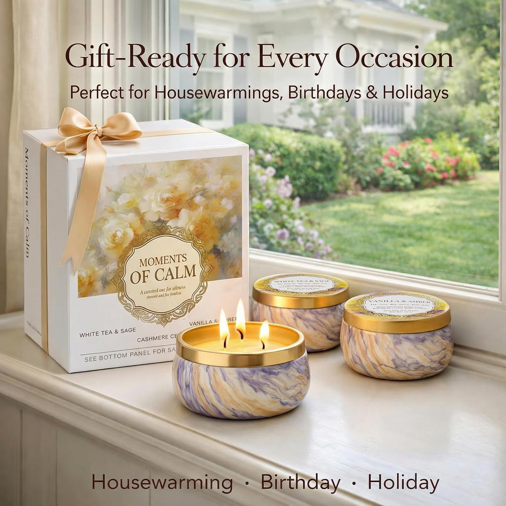 3-Wick Candle Gift Set, 3 Pack, 14 oz Each, Scented Candles - Set of 3