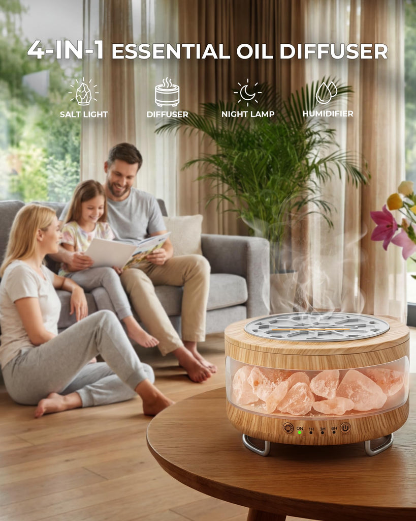 Essential Oil Diffuser with Himalayan Salt Lamp, Scent Diffusers