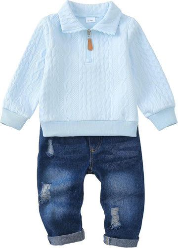 Toddler Boy Clothes - Baby Boy Jeans Outfit Fall Winter Wear