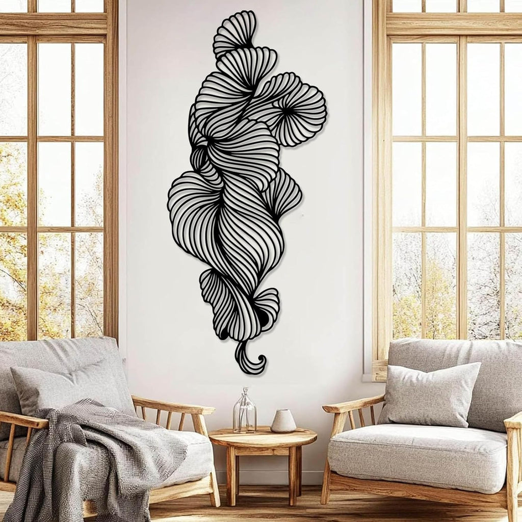 Abstract Line Metal Wall Art, Modern Metal Wall Sculpture, Minimalist Vertical Wall Decor, Abstract Line Wall Decor