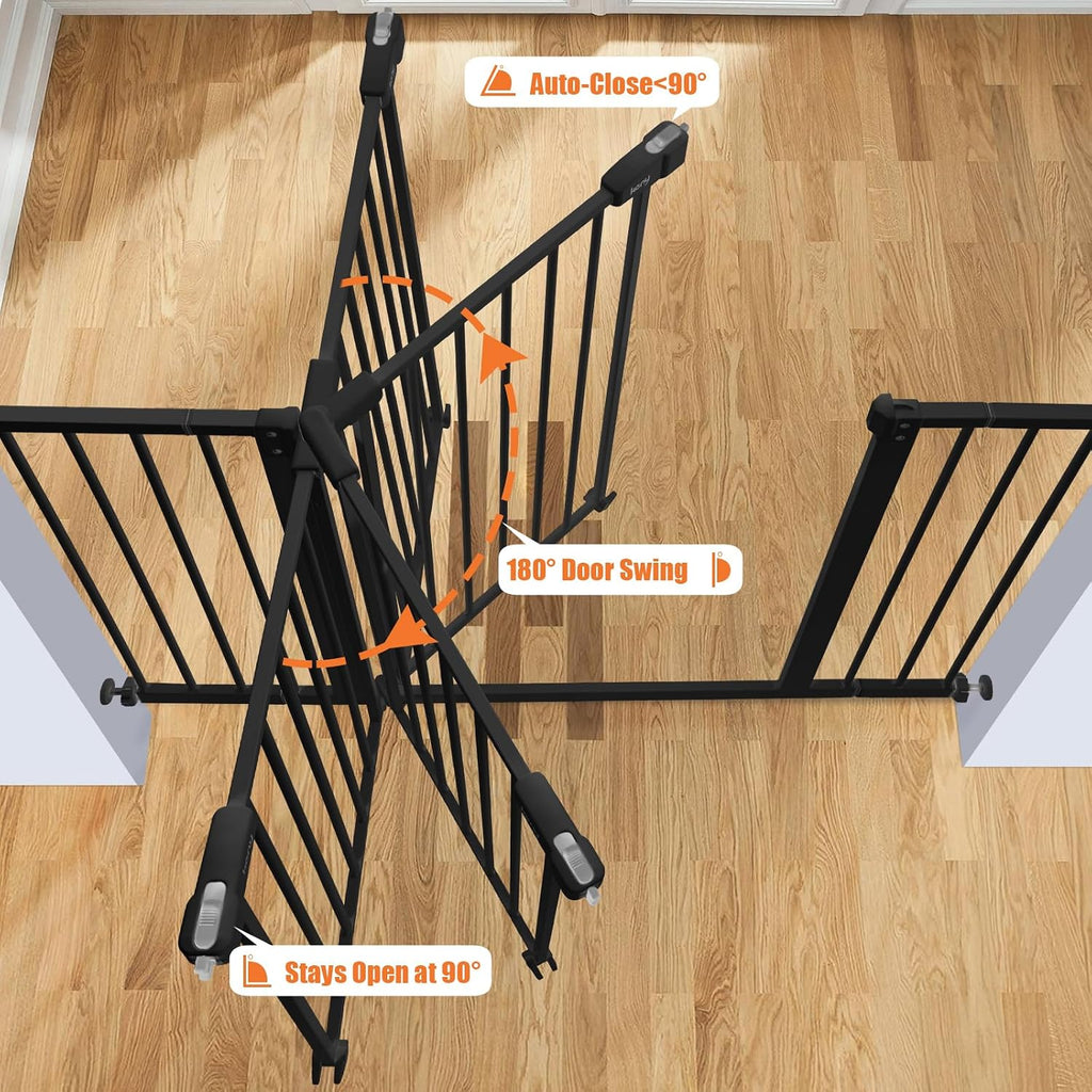 36" Extra Tall Baby Gate for Stairs, 29"-55" Wide Auto Close Dog Gate