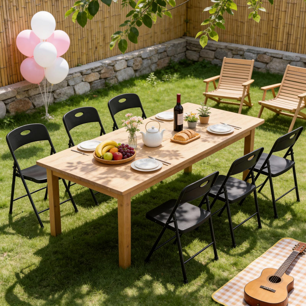 Folding Chairs 10 Pack, Outdoor Plastic Sturdy Metal Folding Chairs for Outside Indoor, Portable 350 lbs Capacity