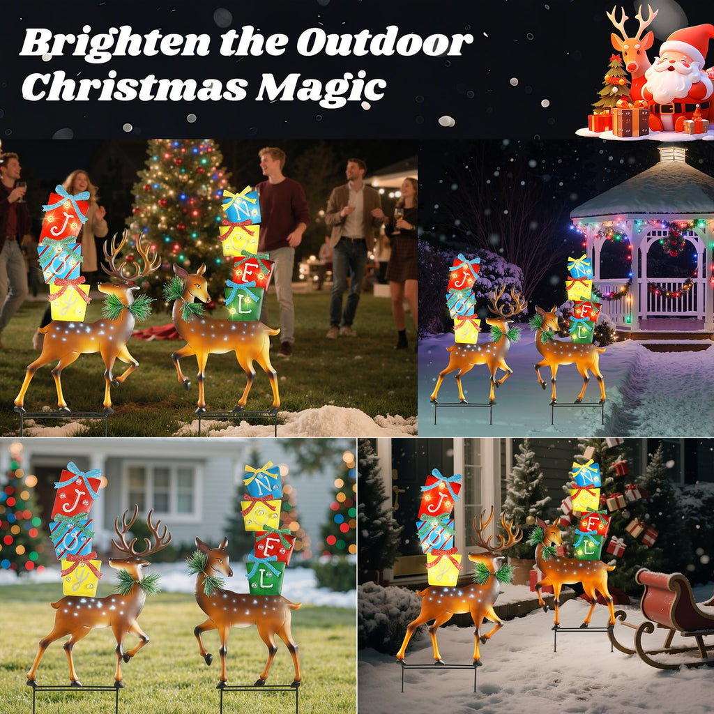 2 PCS Christmas Outdoor Decoration with Warm Light