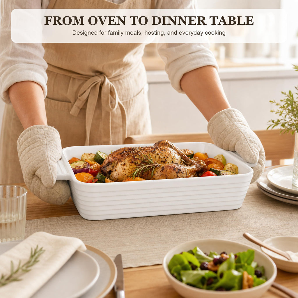 Casserole Dishes for Oven, Porcelain Baking Dish Set of 4