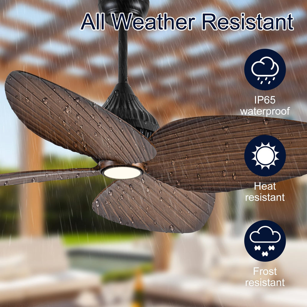 52 Inch Outdoor Ceiling Fans s Waterproof, Tropical Ceiling Fan