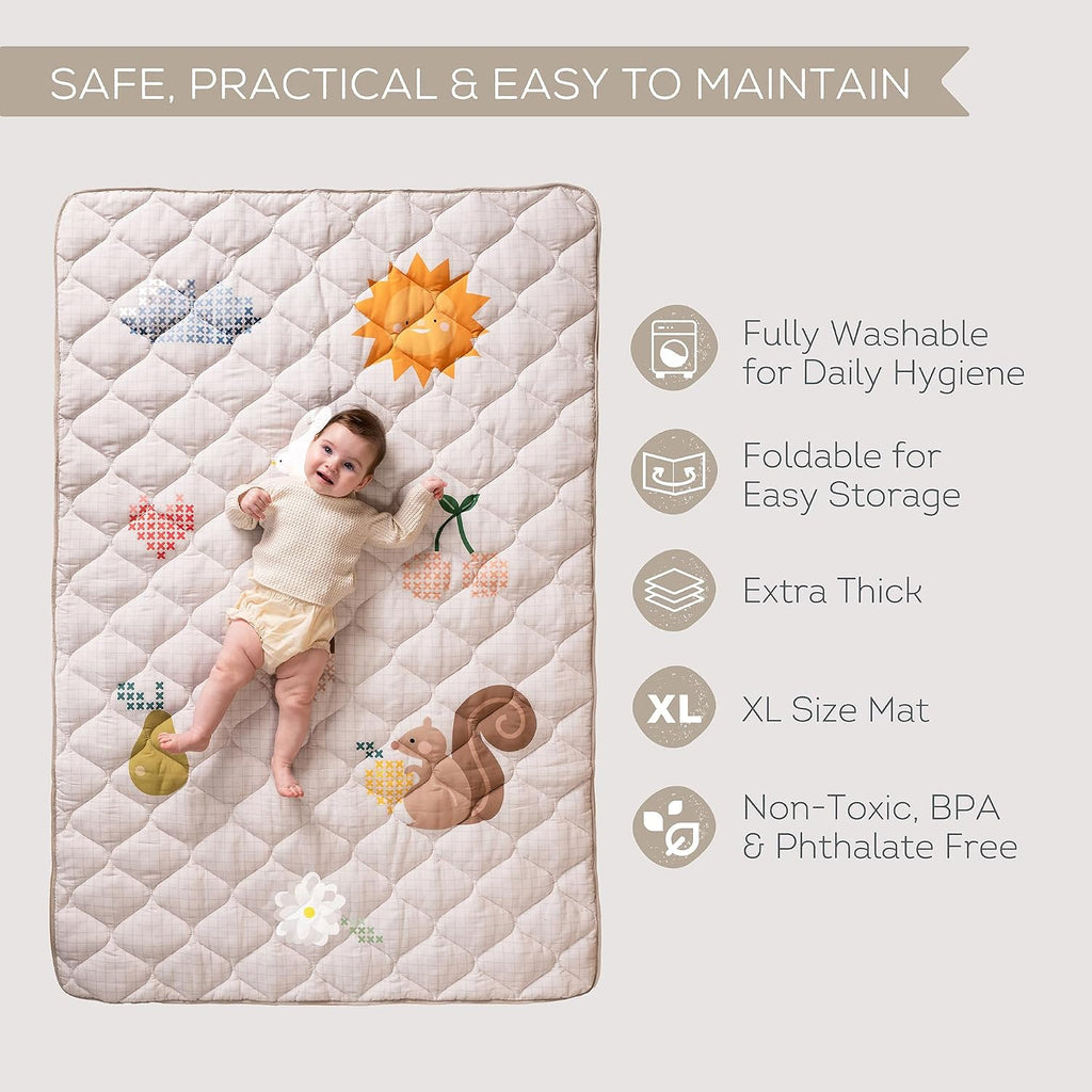 Baby Play Mat, Washable Crawling Mats for Play/Development, Lightweight/Foldable, Babies 0-6 Months, Toddlers Infants