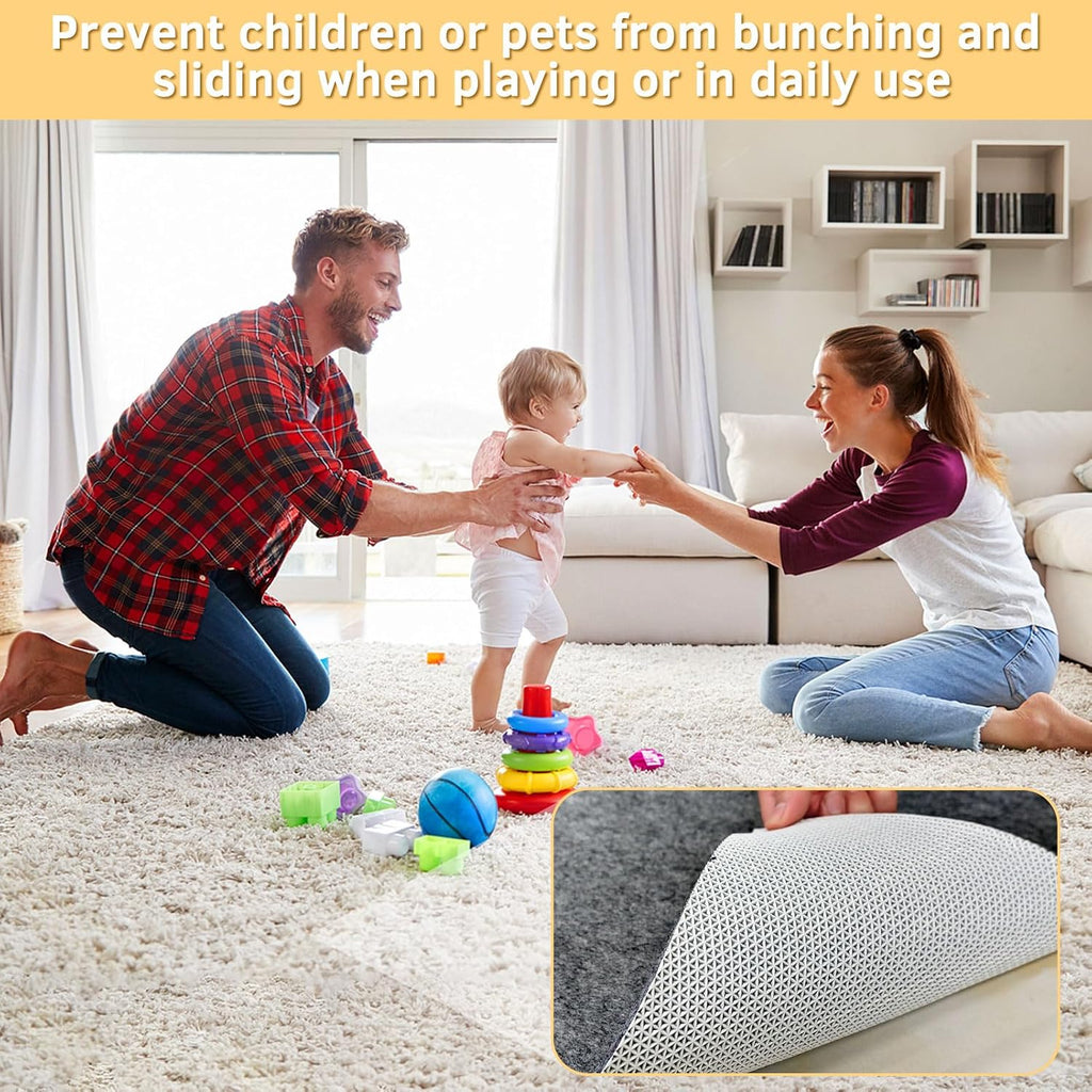 9x12 ft Rug Pad, Waterproof & Non Slip Rug Pads Felt + Rubber Backing, Under Rug Carpet Non Slip Pad for Hardwood - Set of 108
