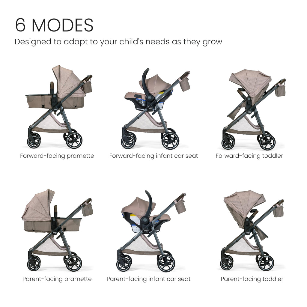 Britax Phases Travel System with Arbor Infant Car Seat - Teak