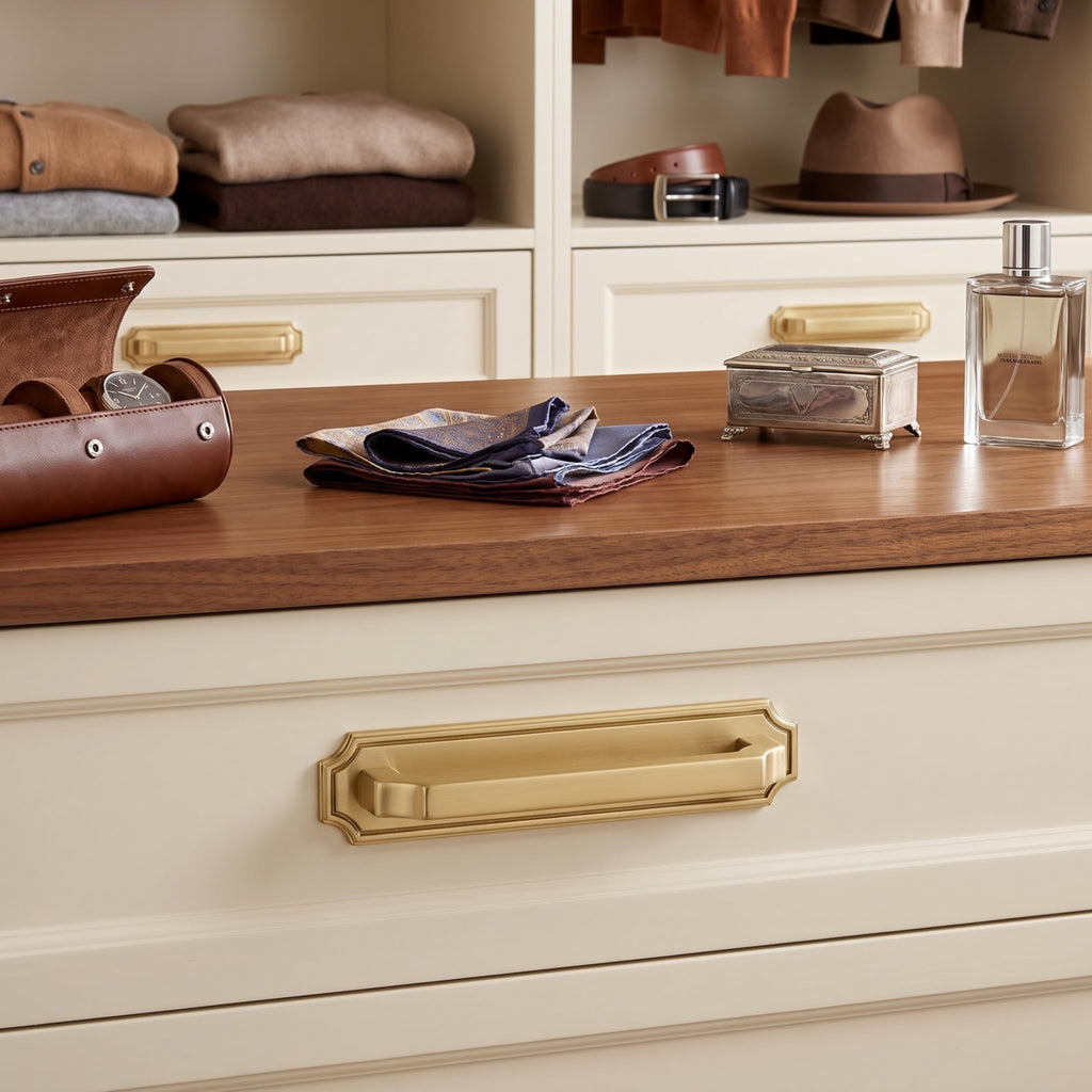 5 Pack 5 Inch Hole Center Champagne Bronze Cabinet Pulls with Backplate - Heavy-Duty Handles Cabinets - Solid Base