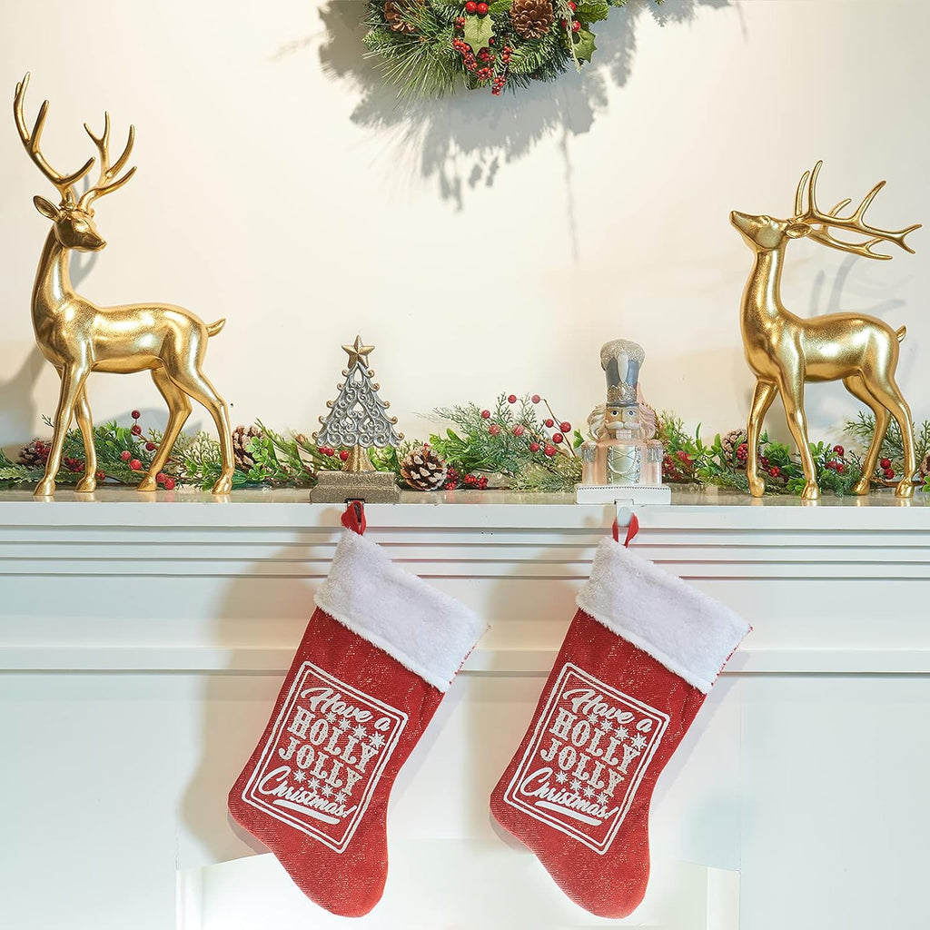 Gold Reindeer Christmas Decoration Indoor - Large Christmas Reindeer Decor Statue 11 * 6.9 * 20.9 Inch