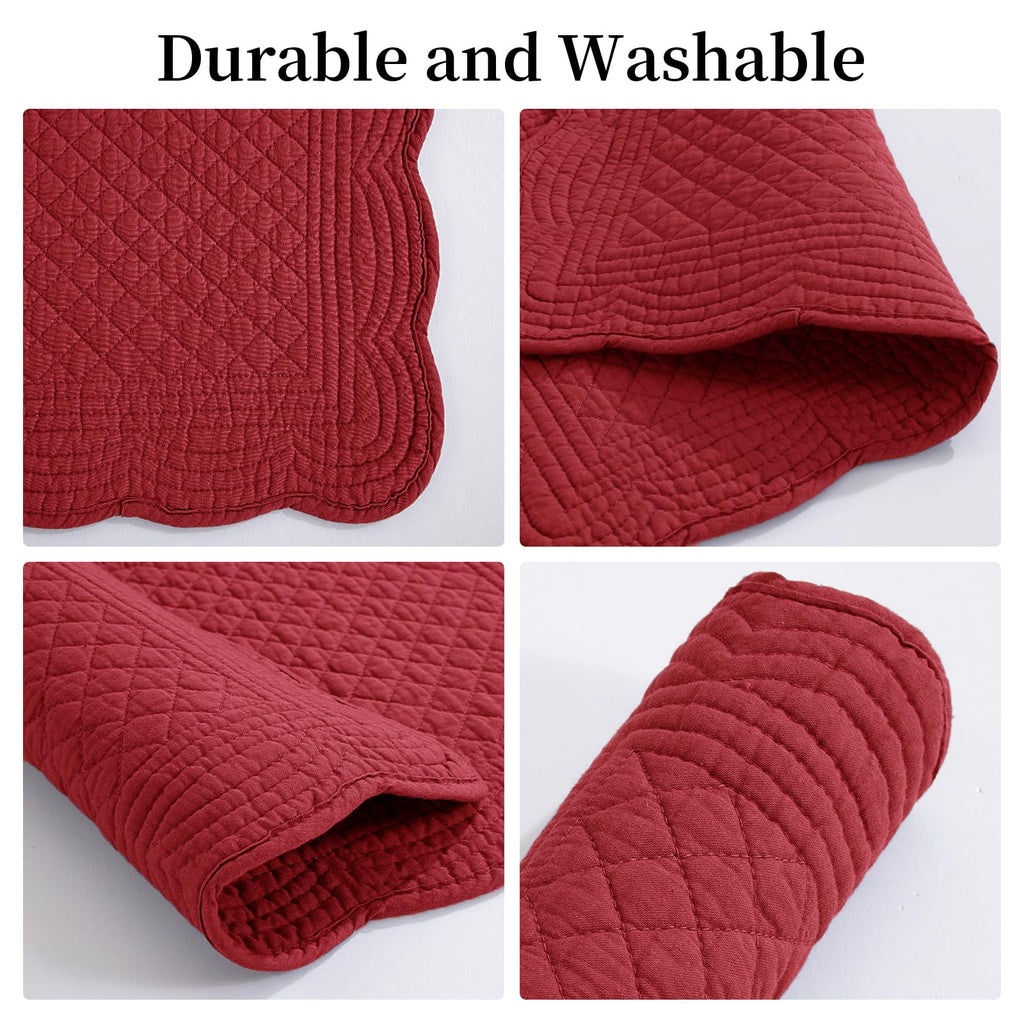 Quilted Placemats Set of 6 Washable-13x18 inches Rectangular Placemats Table-100% Cotton fabric cover and 100%