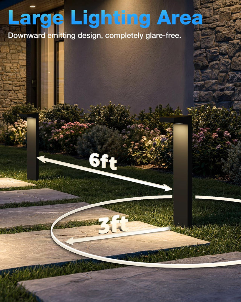 5W 3000K LED Low Voltage Landscape Pathway Lights Black, 12 Pack