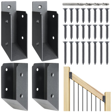201 Stainless Steel 2" x 4" (1 1⁄2" x 3 1⁄2" Actual) Deck Railing 35° Stair Connectors, for Deck Railing Stair