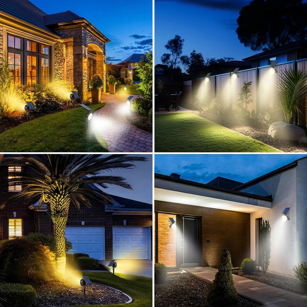 12 Pack Solar Spot Lights Outdoor Waterproof, Landscape Spotlights