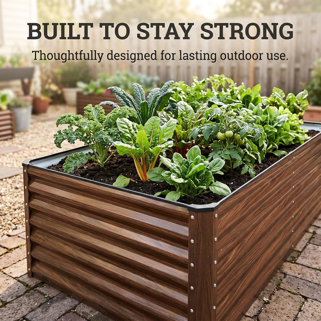 Galvanized Raised Garden Bed 8x4x2FT Outdoor Large Metal Planter Box Steel Kit for Planting Vegetables, Flowers