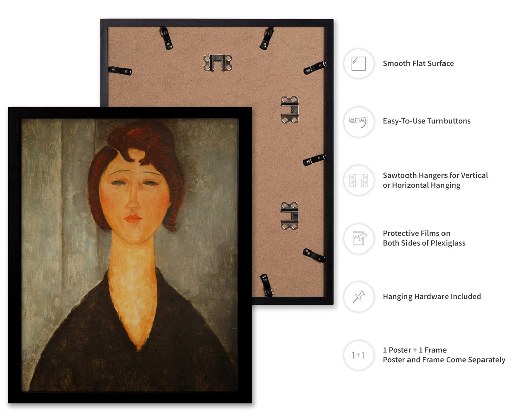 Vintage Amedeo Modigliani Poster - Retro Portrait of a Young Woman Painting Print - Expressionism Art - Gift for Her