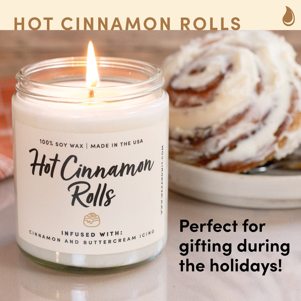 Cinnamon Roll Candle, 9 oz Soy Jar, Buttercream Bakery Scent