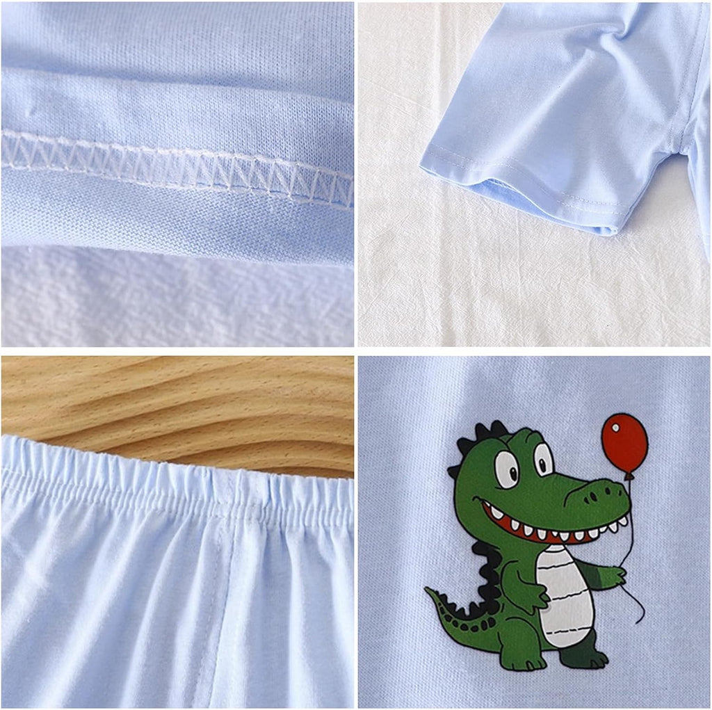 Toddler Shorts for Baby Boys Cotton Elastic Waist Shorts with Cartoon Print 6 Pack Toddler Baby Boy Summer Clothes