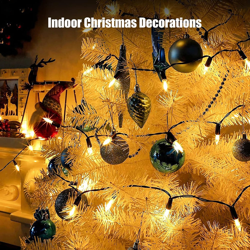Lights Clear White 2 Pack Total 200 Count Incandescent Lights UL Certified Connectable Christmas Tree Lights
