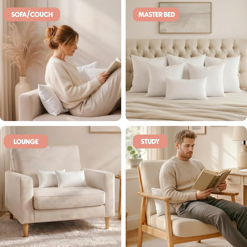 12x20 Pillow Inserts, White Throw Pillows for Couch, 2 Pack - Set of 2