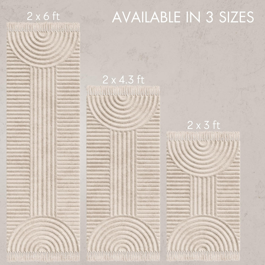 Beautiful Boho Runner Rug with Tassels - Soft Cotton