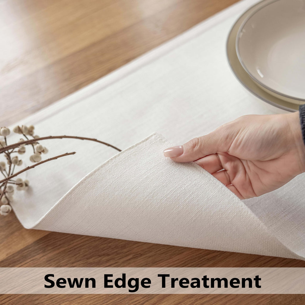 White Place Mats Set of 8 Washable Linen Placemats Heat Resistant Decorative Table Placemat for Holiday Party