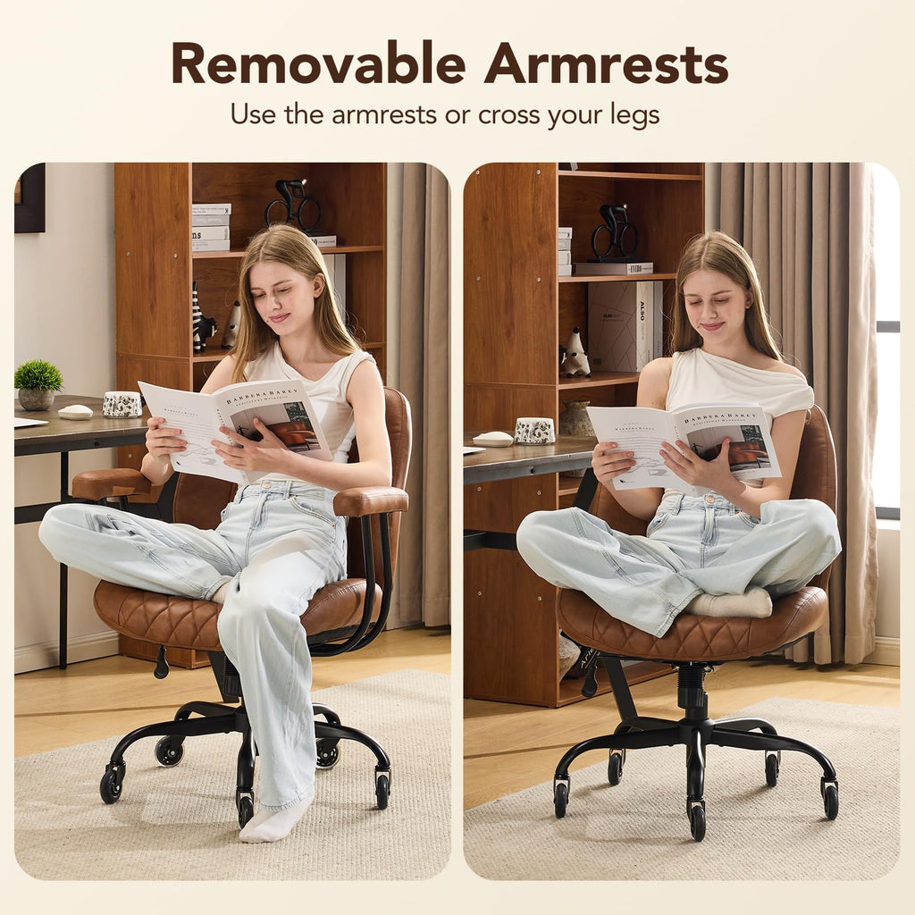 Office Desk Chair Office Rubber Casters Ergonomic Computer Chair with Lumbar Support Adjustable Height Rolling