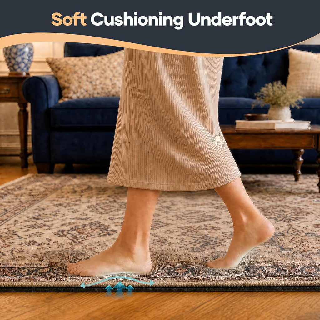 Felt Cushioned Rug Pad 9 x 12 Ft, 1/4 Inch Thick, Dense Needle-Punched Carpet Underlay for Area Rugs, Protector Mat - Set of 100