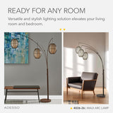 Maui Arc Floor Lamp with 3 Movable Shades & Adjustable Height- Perfect Lighting and Corner Decor, Antique Bronze