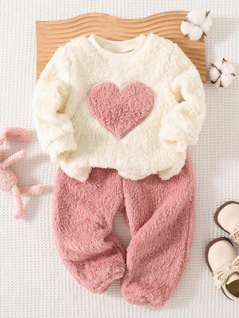 Infant Toddler Baby Girls Clothes Outfits,2 Piece Cute Fall Winter Long-sleeve Warm Top and Pants