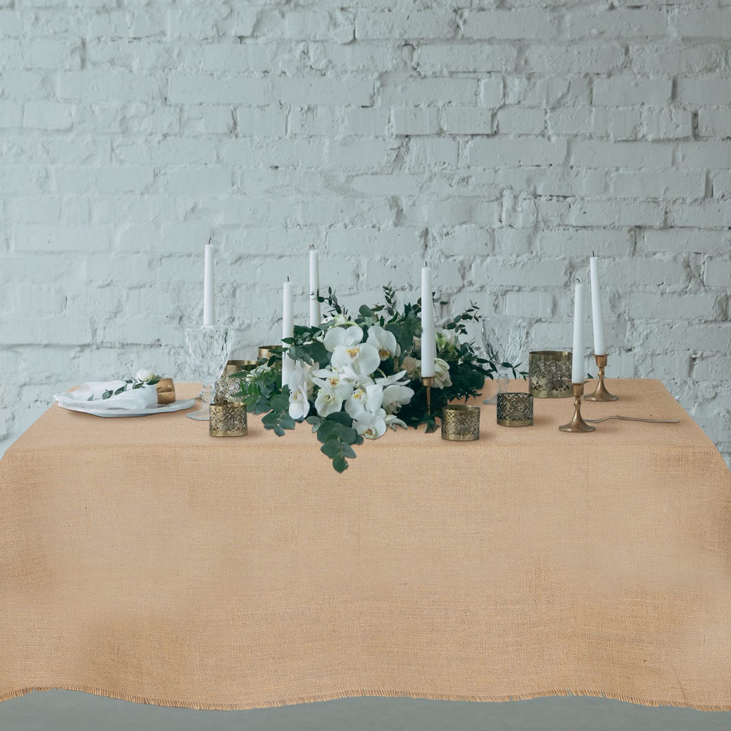 Natural Burlap Tablecloth Farmhouse Rustic Wedding Rectangle Burlap Table Cover Jute Tablecloth for Wedding Party