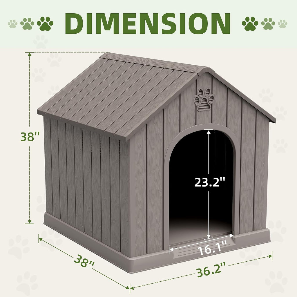 Large Dog House for Medium to Large Dogs - Sturdy Waterproof Doghouse for Indoor/Outdoor Use with Air Vents