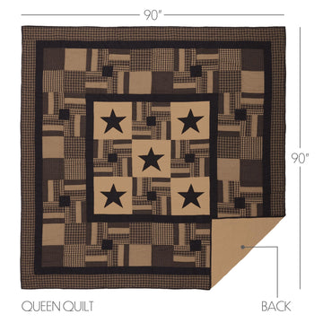 Black Check Star 8 Piece Quilt Set (1 Quilt, 2 Standard Shams, 2 Standard Pillowcase, 2 Euro Shams, 1 Bed
